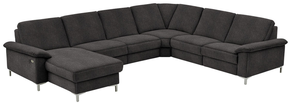 WOHNLANDSCHAFT in Chenille Graubraun  - Graubraun/Alufarben, Design, Textil/Metall (170/333/265cm) - Dieter Knoll