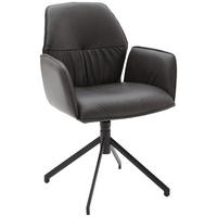 ARMLEHNSTUHL  in Echtleder pigmentiert  - Schwarz/Graphitfarben, Design, Leder (66/89/66cm) - Dieter Knoll