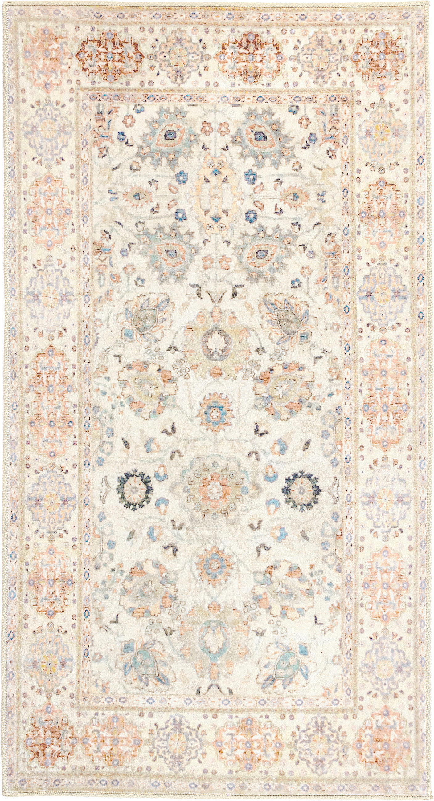 VINTAGE-TEPPICH 80/150 cm LIVING JANE Hellrosa, Perlmutt, Pastellblau  - Pastellblau/Hellrosa, Design, Kunststoff/Textil (80/150cm) - Lindorug