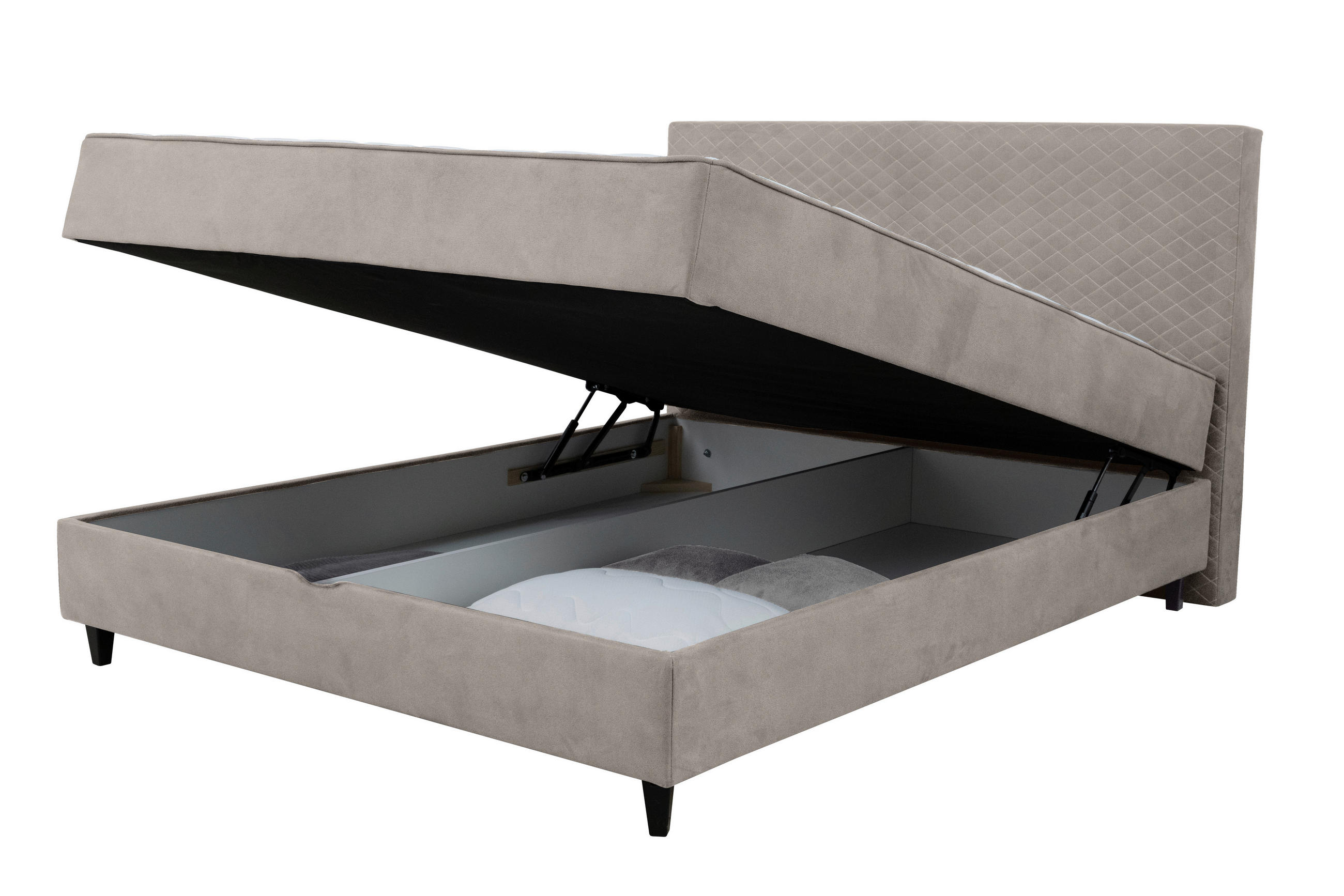BOXBETT 120/200 cm  in Taupe  - Taupe/Schwarz, KONVENTIONELL, Kunststoff/Textil (120/200cm) - Carryhome