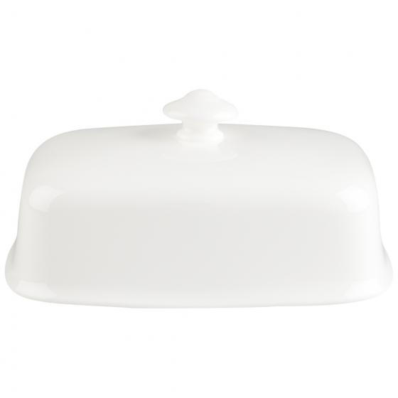 BUTTERDOSENDECKEL Keramik Porzellan  - Weiß, Basics, Keramik (15,1/11,5/7,1cm) - Noblesse - V&B