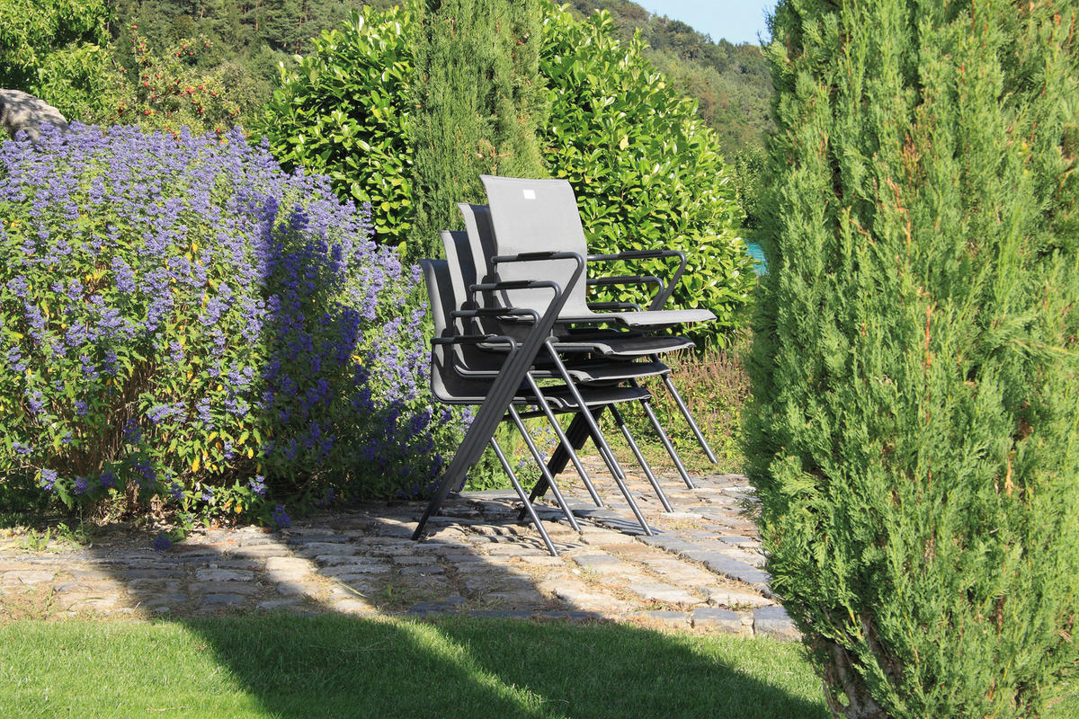 GARTENSET   - Taupe/Anthrazit, Basics, Glas/Kunststoff (80/75/160cm) - Acamp