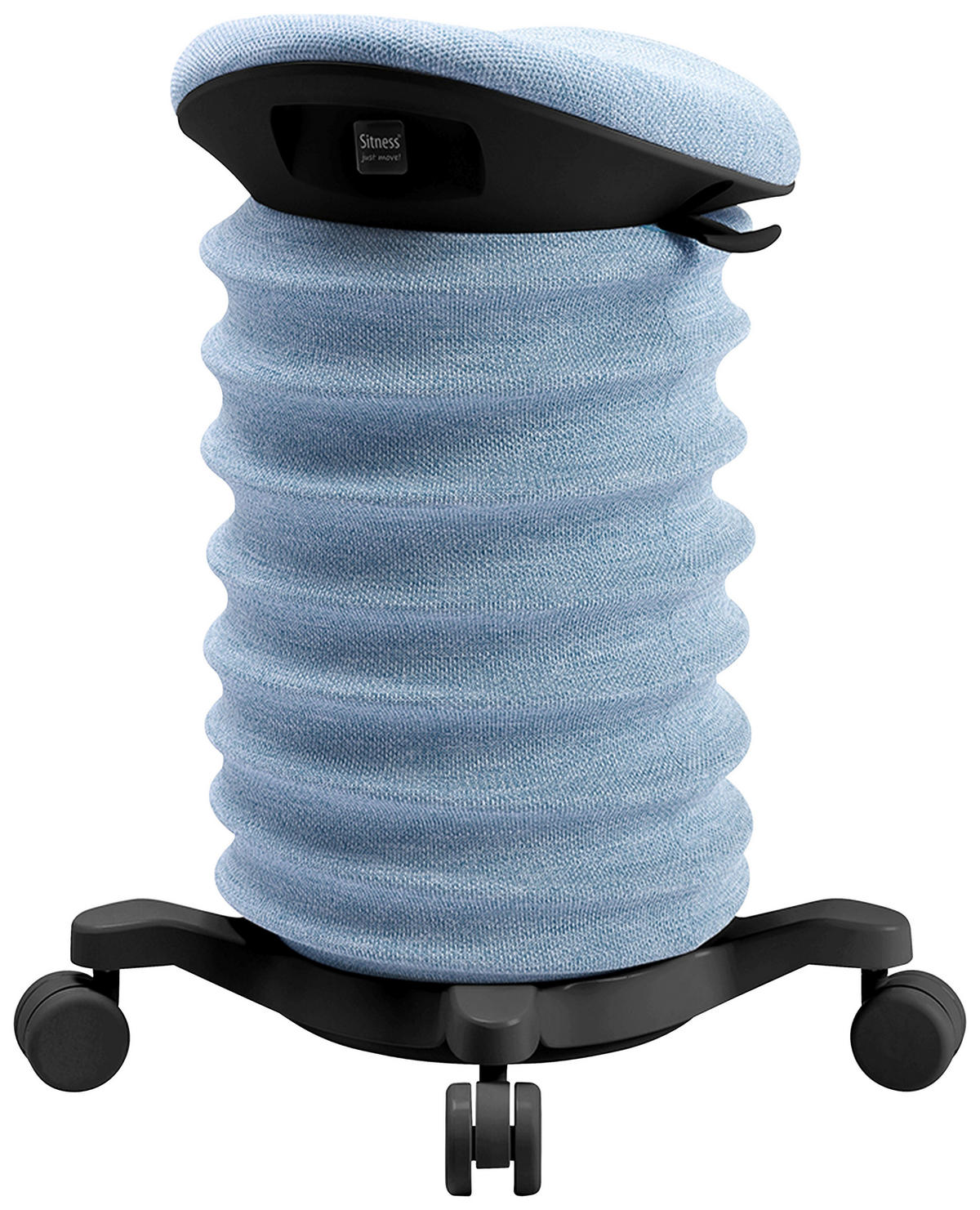 BÜROHOCKER Schwarz, Hellblau  - Schwarz/Hellblau, Design, Kunststoff/Textil (37,5/58-70/36cm) - Topstar