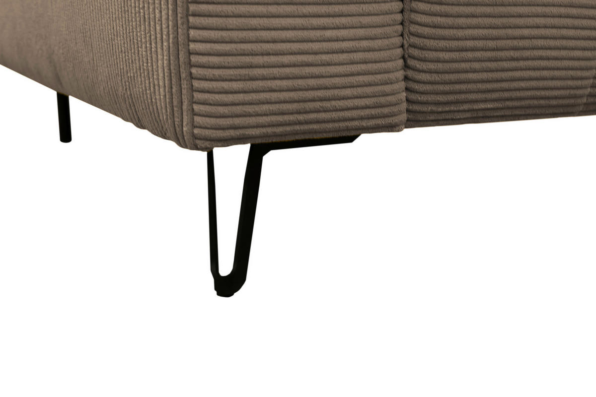 BIGSOFA Cord Beige  - Beige/Schwarz, KONVENTIONELL, Textil/Metall (246/100/116cm) - Carryhome
