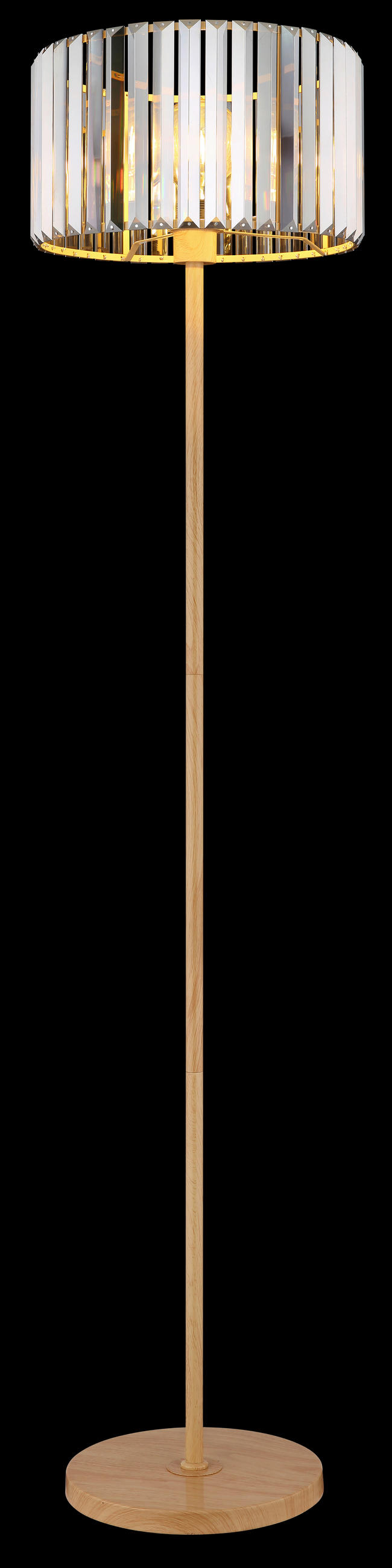 STOJACÍ LAMPA, 35/150 cm  - šedá/hnědá, Trend, kov/sklo (35/150cm)