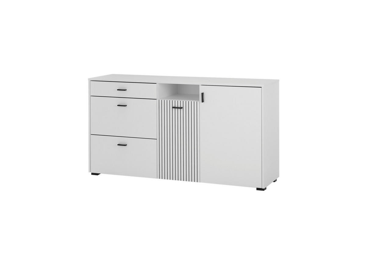 SIDEBOARD  in 150/80/42 cm  - Schwarz/Weiß, Design, Holzwerkstoff/Kunststoff (150/80/42cm) - MID.YOU