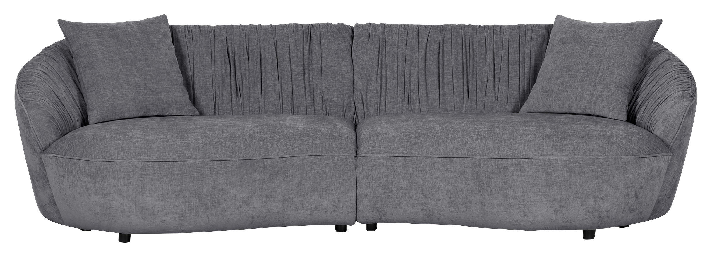 MEGASOFA Flachgewebe Dunkelgrau  - Dunkelgrau/Schwarz, Design, Kunststoff/Textil (260/76/115cm) - Landscape