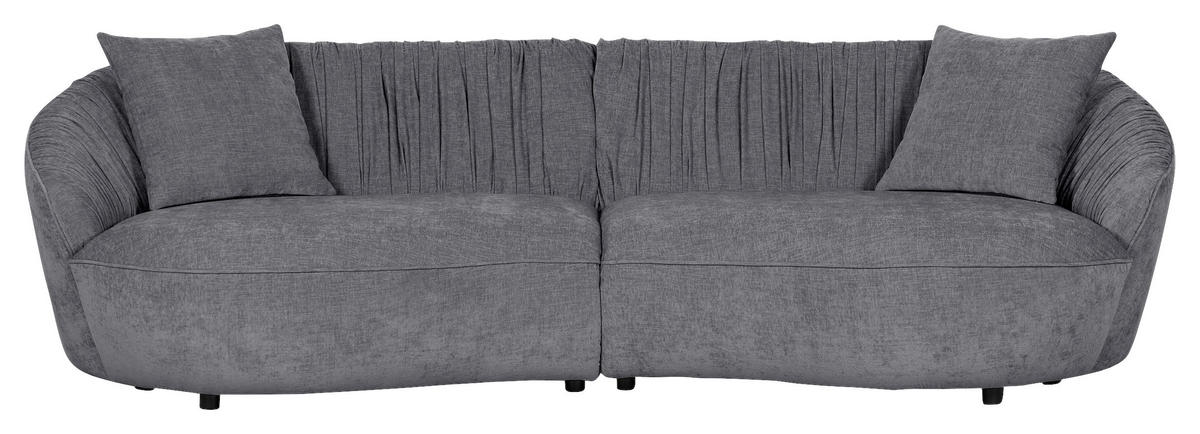 MEGASOFA in Flachgewebe Dunkelgrau  - Dunkelgrau/Schwarz, Design, Kunststoff/Textil (260/76/115cm) - Landscape