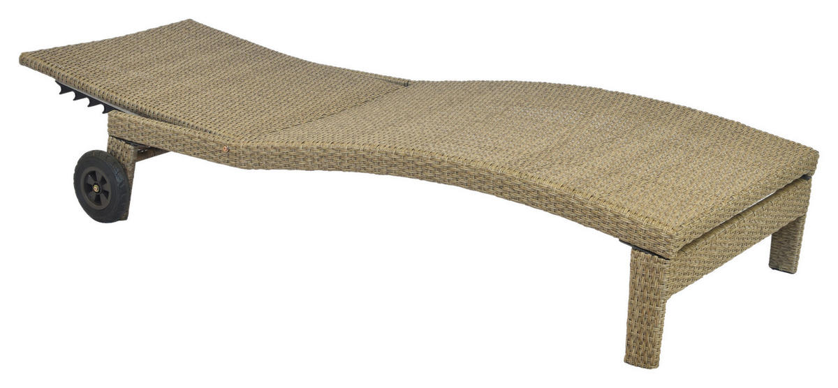 VRTNI LEŽALNIK aluminij prašno lakirano naravne barve, bež  - naravne barve/bež, Moderno, kovina/tekstil (90/100/208cm) - Gardenson