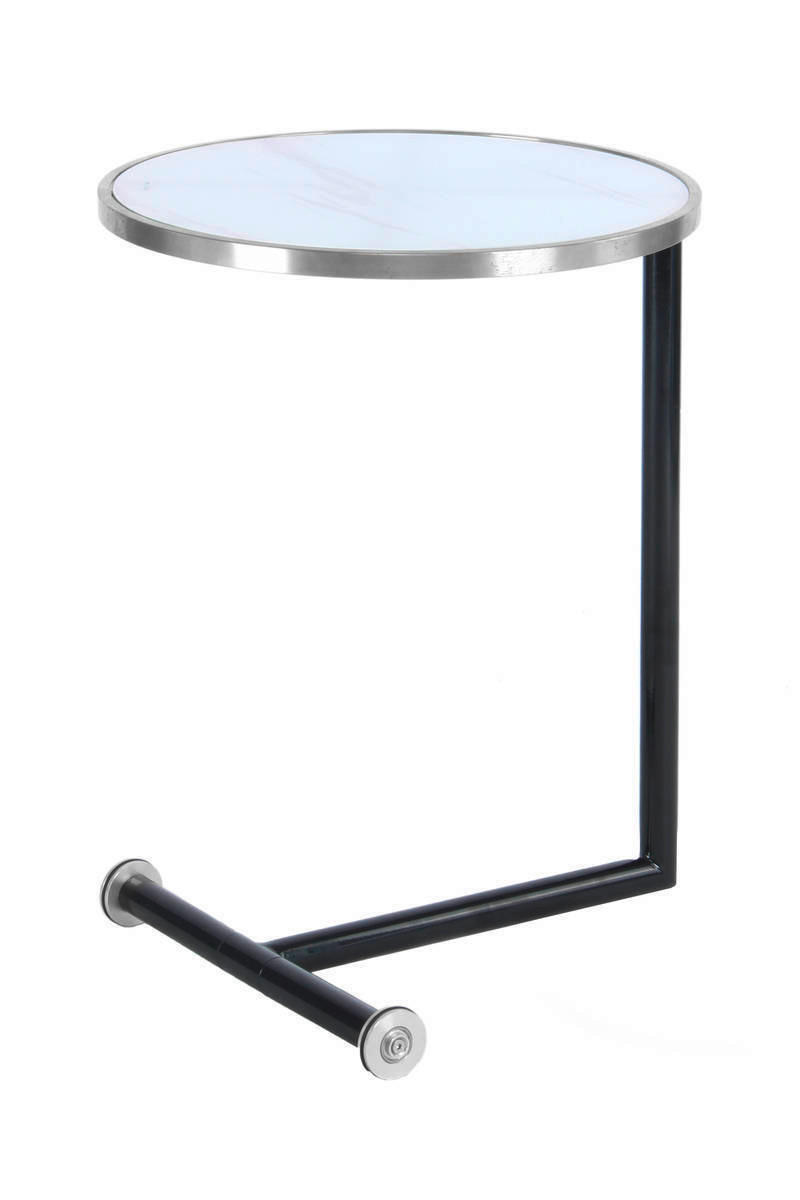 BEISTELLTISCH in Metall, Glas 46/46/62 cm  - Silberfarben/Schwarz, Basics, Glas/Metall (46/46/62cm) - Kayoom