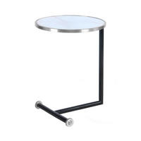 BEISTELLTISCH in Metall, Glas 46/46/62 cm  - Silberfarben/Schwarz, Basics, Glas/Metall (46/46/62cm) - Kayoom