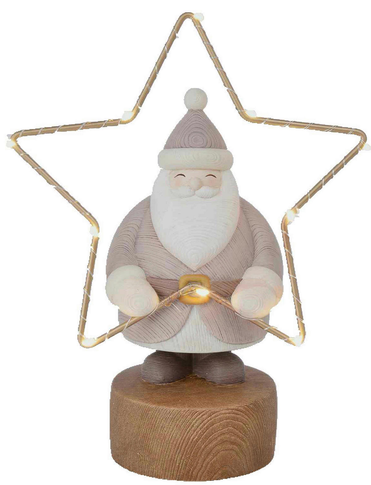 WEIHNACHTSMANN  - Goldfarben/Braun, LIFESTYLE, Kunststoff/Metall (19/24,8/9,5cm) - X-Mas