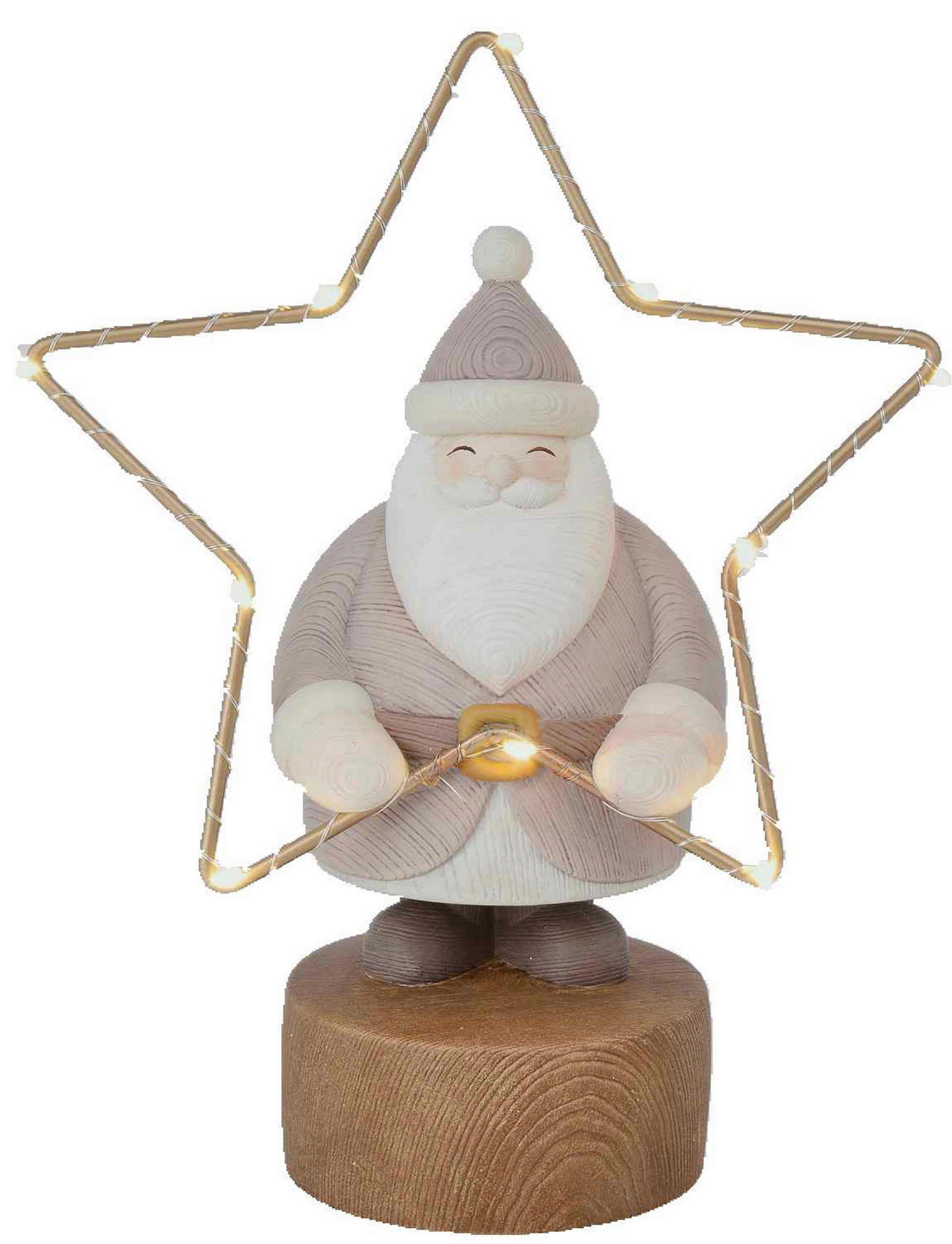 X-Mas Weihnachtsmann Braun, Grau, Weiß, Gold 19x24.8x9.5 cm