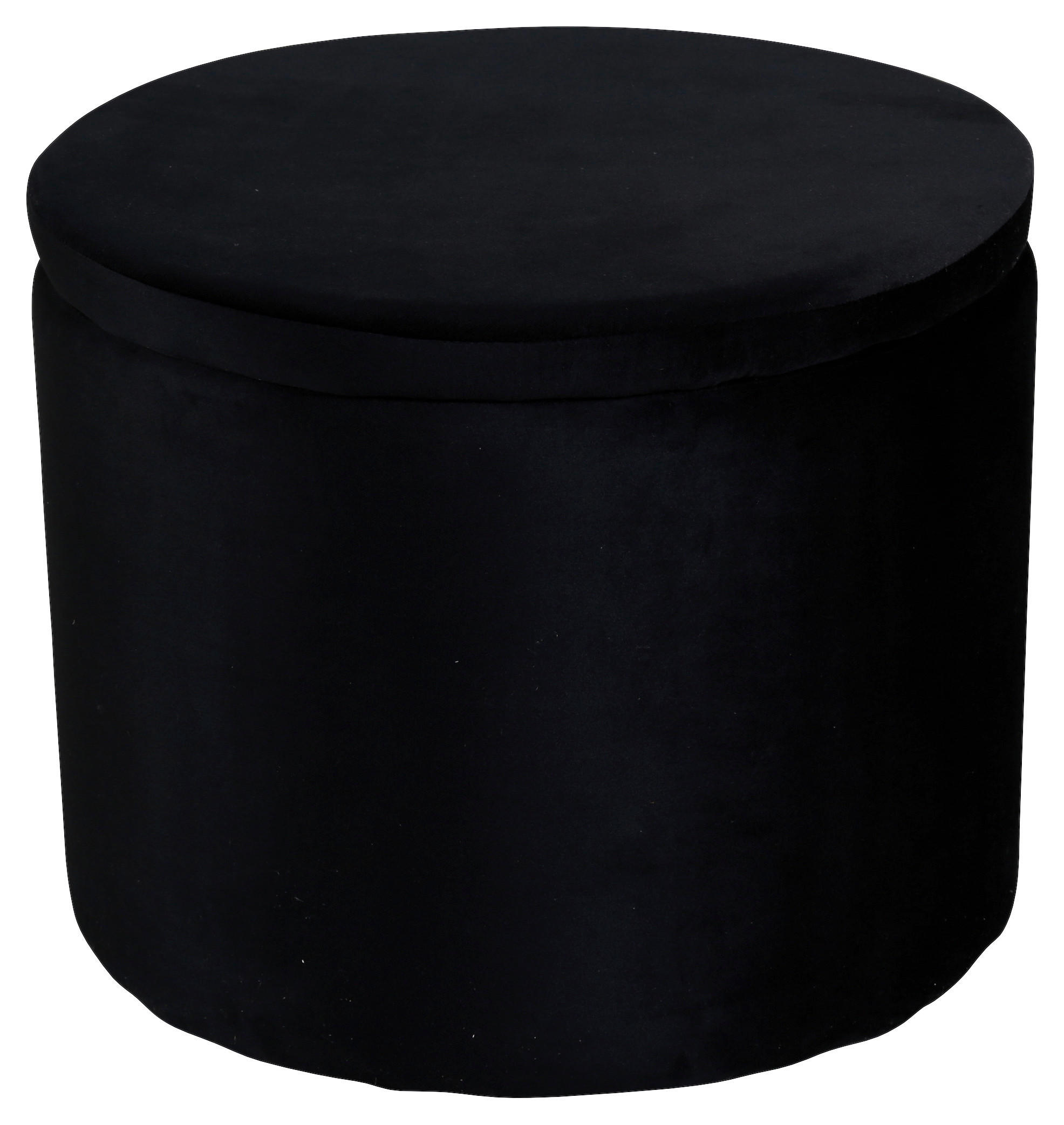 POUF in Schwarz Textil Schwarz  - Schwarz, Design, Textil (51/43/51cm) - Livetastic