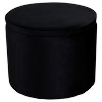 POUF Uni Schwarz 51/43/51 cm  - Schwarz, Design, Textil (51/43/51cm) - Livetastic