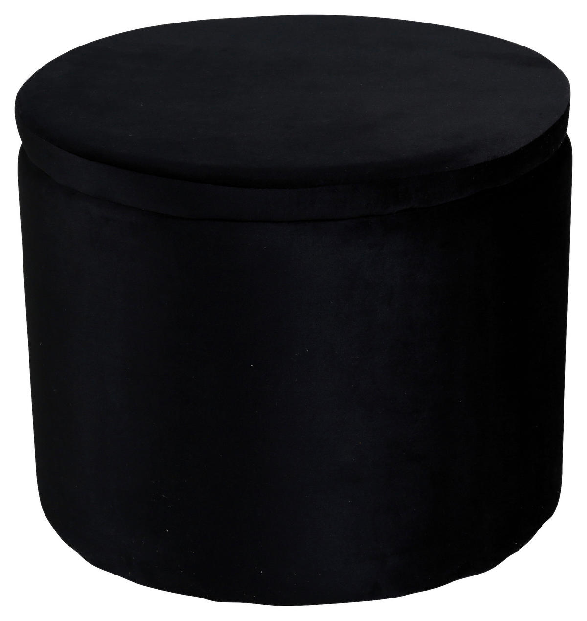 POUF Uni Schwarz 51/43/51 cm  - Schwarz, Design, Textil (51/43/51cm) - Livetastic