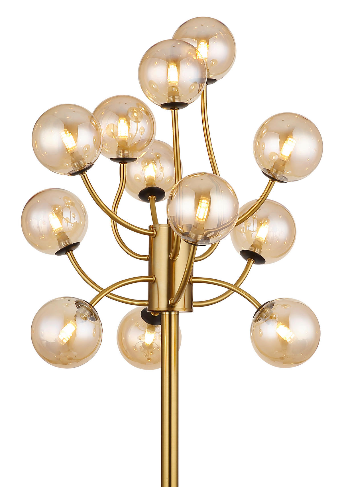 LED-STEHLEUCHTE - Messingfarben/Goldfarben, Design, Glas/Kunststoff (62/200cm) - Globo