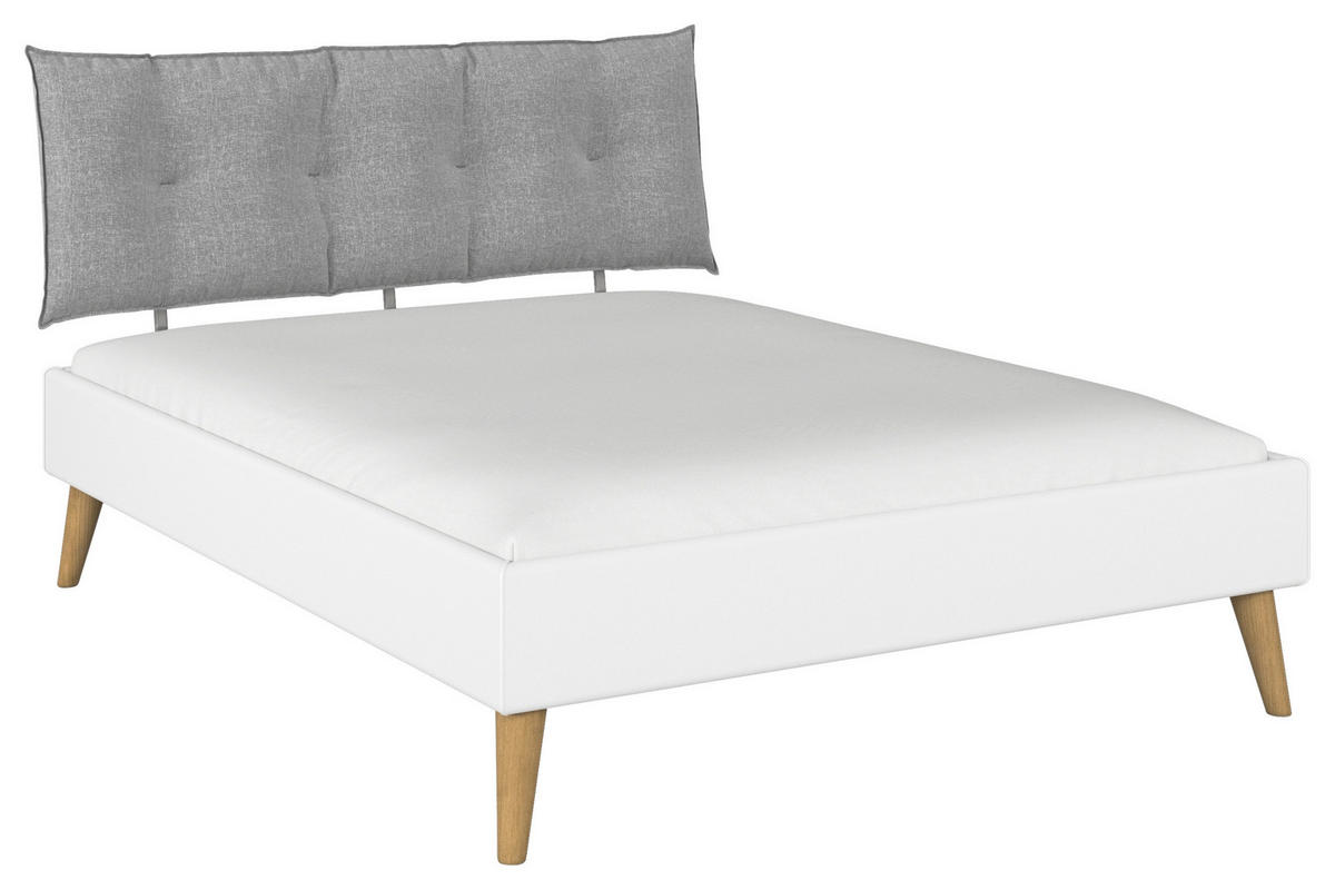 BETT 160/200 cm  in Weiß  - Wildeiche/Weiß, Design, Holz/Holzwerkstoff (160/200cm) - Carryhome