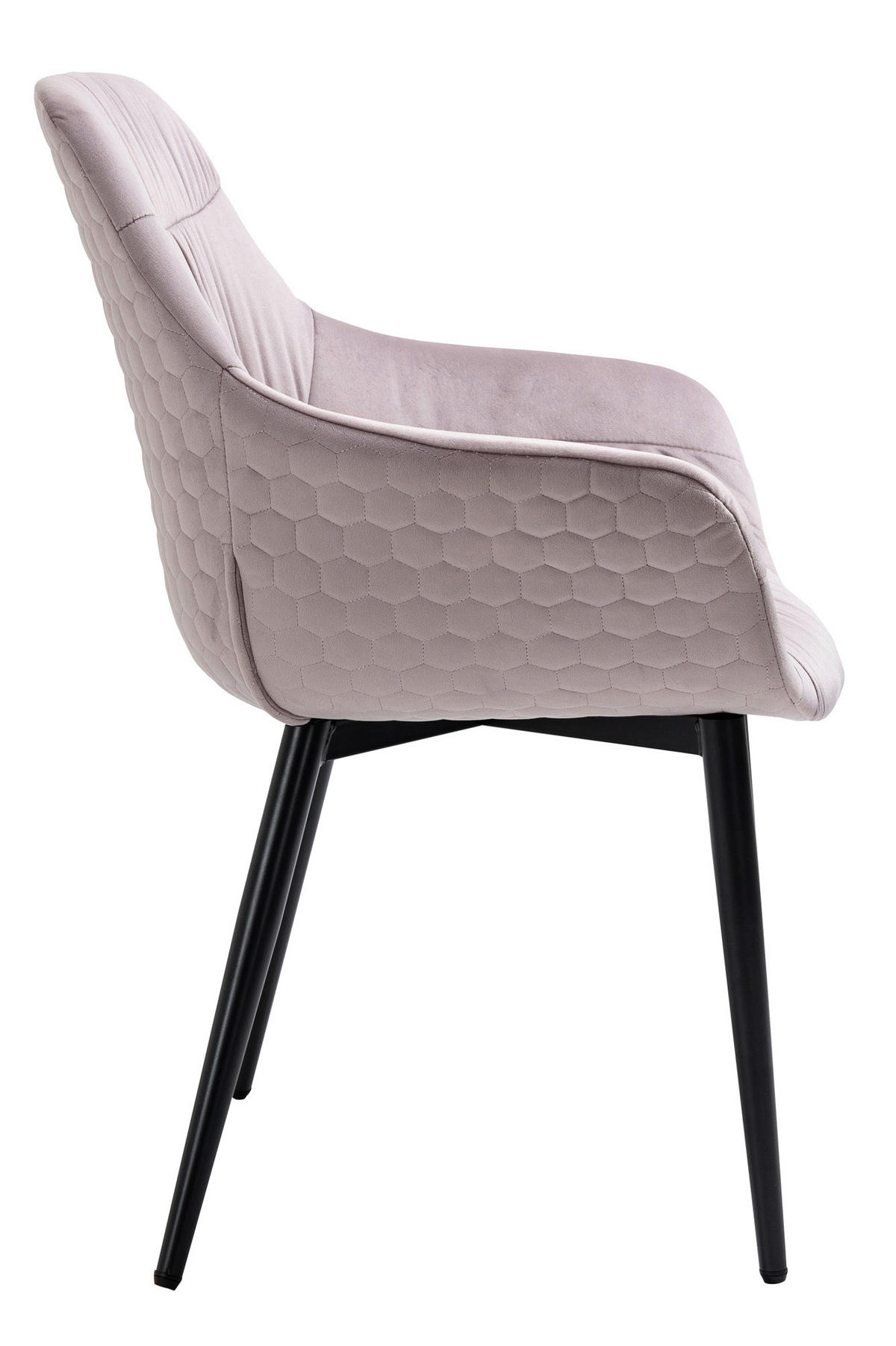 ARMLEHNSTUHL  in Samt  - Schwarz/Rosa, MODERN, Textil/Metall (63/81,5/61cm) - Livetastic