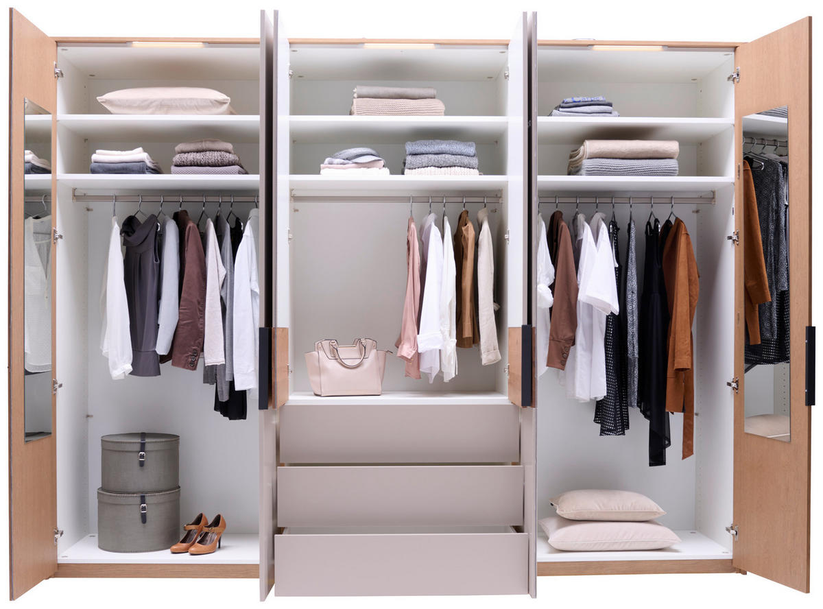 DREHTÜRENSCHRANK in Taupe, Eichefarben  - Taupe/Eichefarben, Konventionell, Holz/Holzwerkstoff (300/229/59cm) - Dieter Knoll