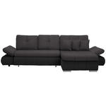 ECKSOFA in Webstoff Anthrazit, Dunkelgrau  302/187 cm  - Chromfarben/Dunkelgrau, Design, Kunststoff/Textil (302/187cm) - Carryhome