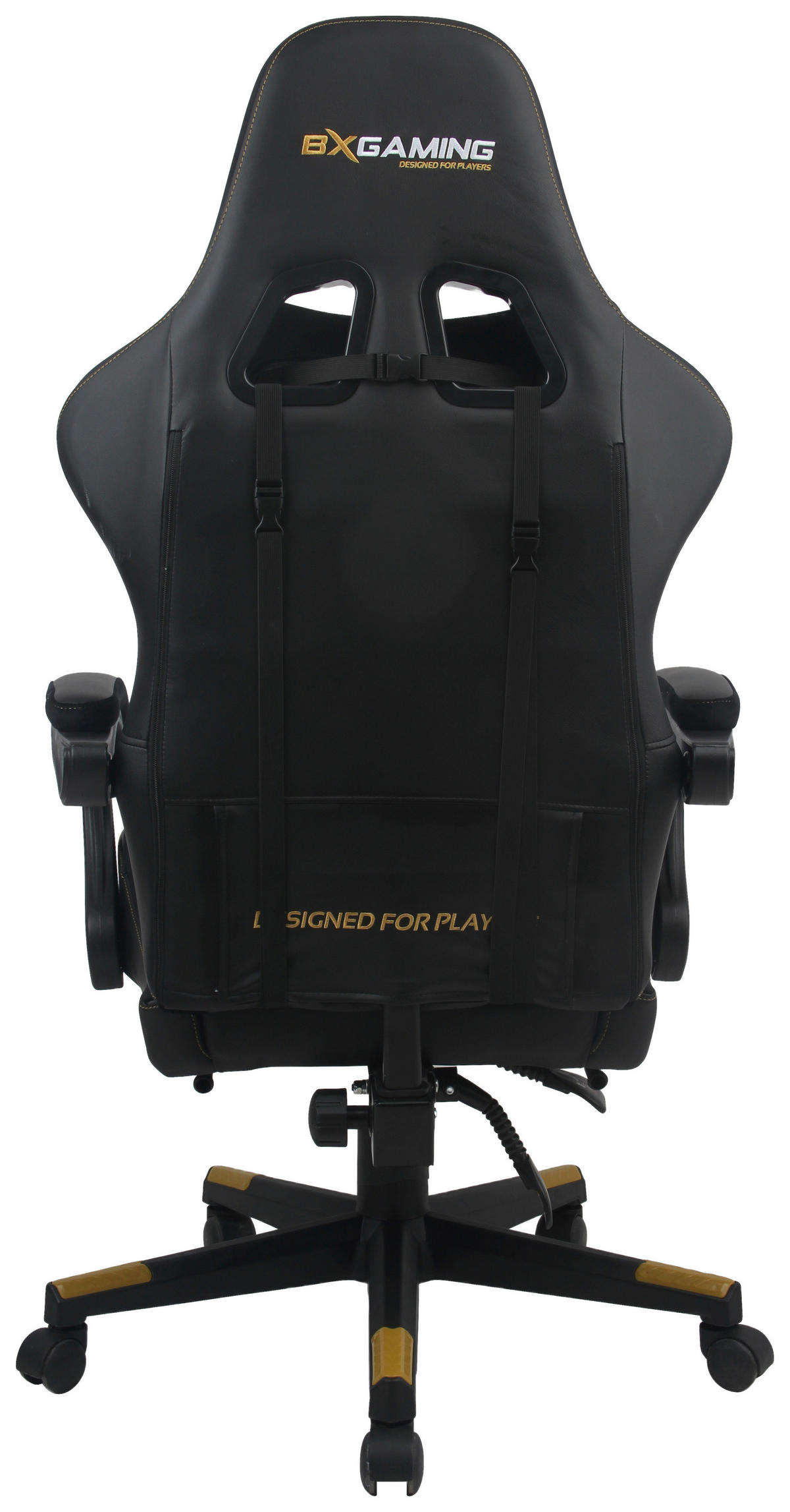 GAMINGSTUHL  in Lederlook, Samt Schwarz  - Goldfarben/Schwarz, Design, Kunststoff/Textil (63/114/62cm) - BX Gaming