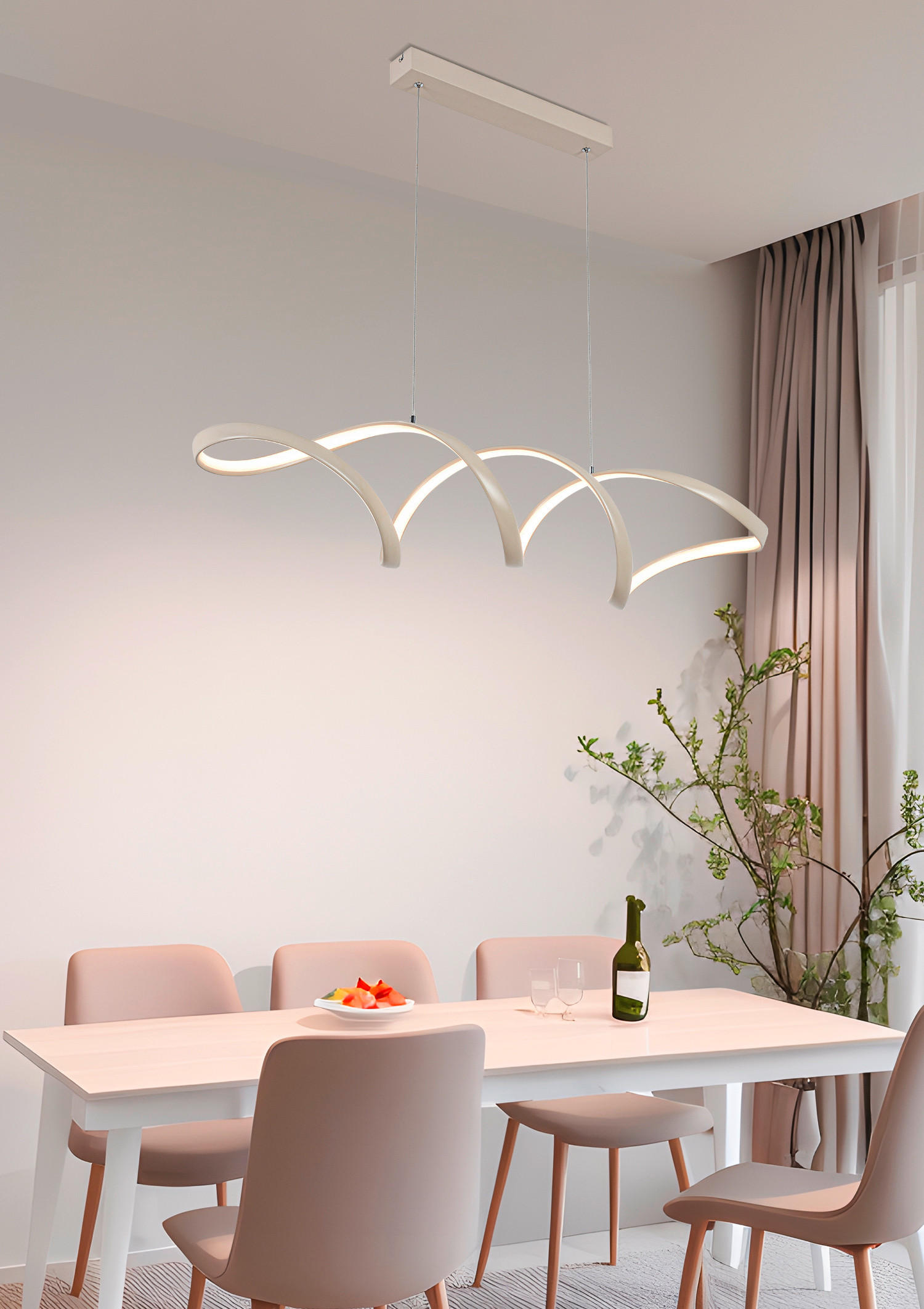 ZÁVESNÉ LED SVIETIDLO, 100/22/120 cm - piesková, Design, kov/plast (100/22/120cm) - Novel