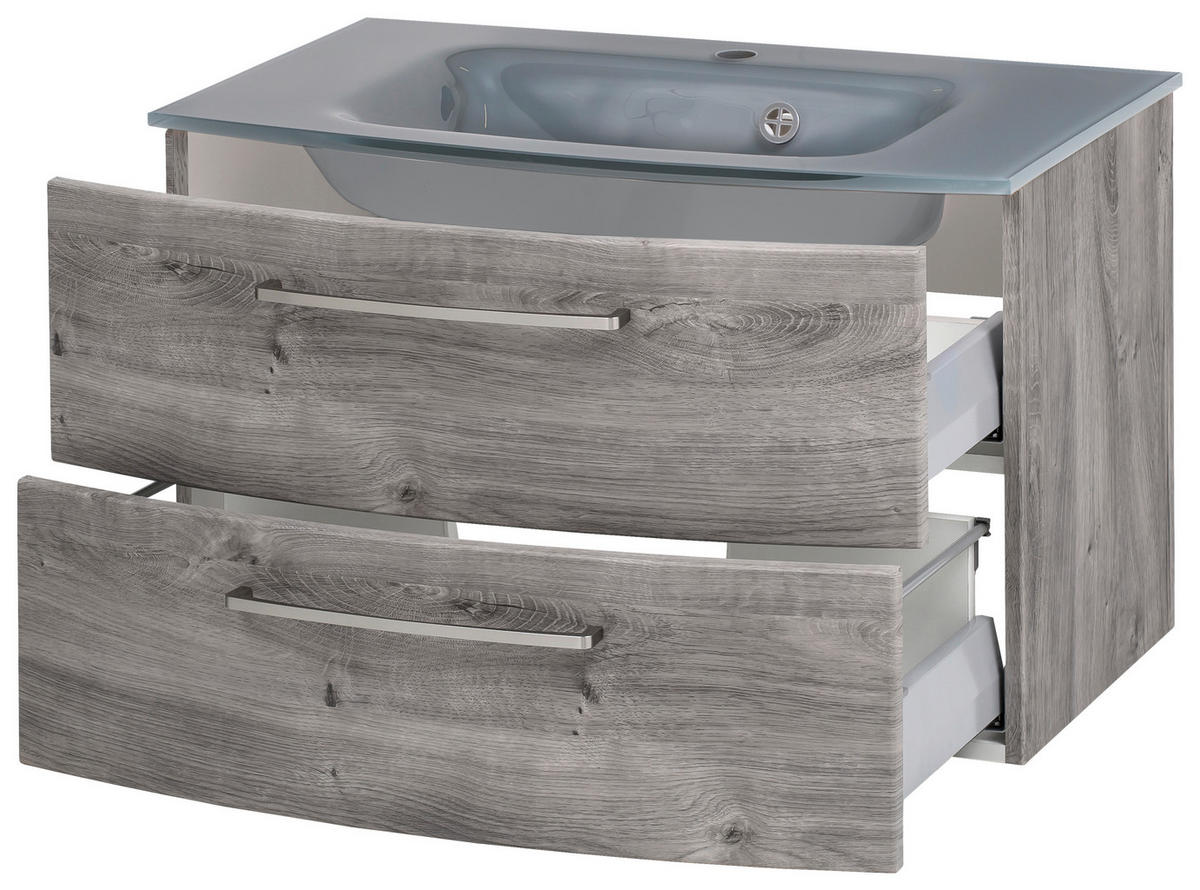 TVÄTTSTÄLL MED KOMMOD 80 cm  - aluminiumfärg/grå, Klassisk, metall/trämaterial (80cm) - Held