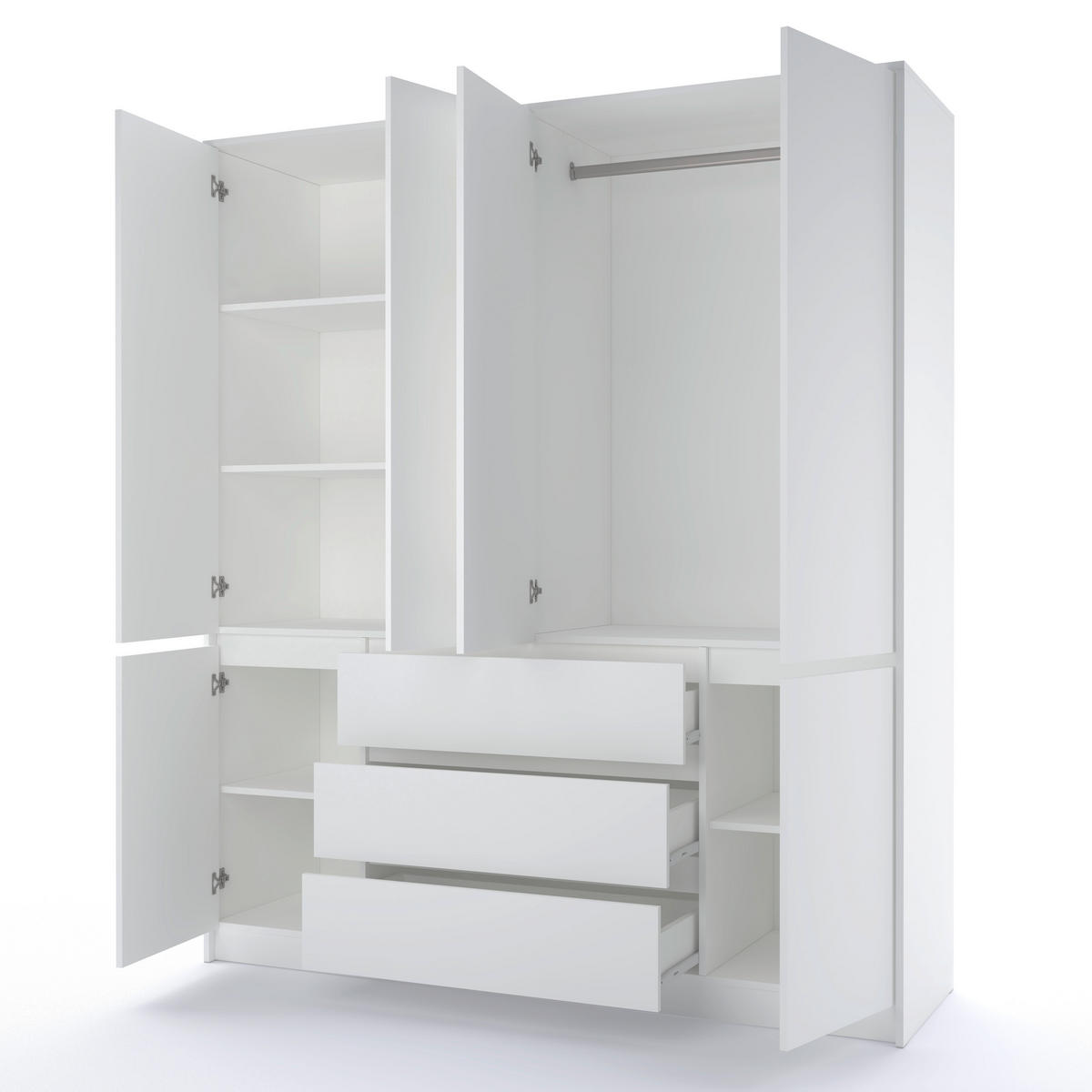 ORMAR ZA ODEĆU bela   - bela, Osnovno, pločasti materijal (176/205/52cm) - Xora