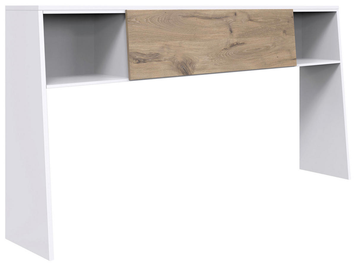 BETTÜBERBAU  in Weiß, Eichefarben  - Eichefarben/Weiß, KONVENTIONELL, Holzwerkstoff (209/107/39cm) - Carryhome