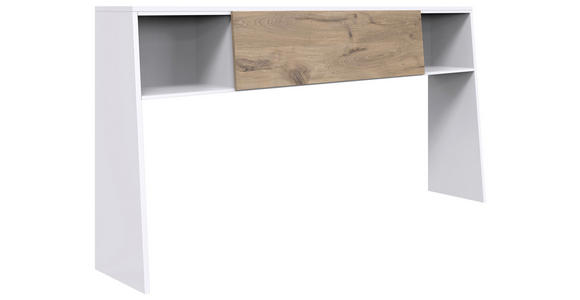 BETTÜBERBAU in Weiß, Eichefarben - Eichefarben/Weiß, KONVENTIONELL, Holzwerkstoff (209/107/39cm) - Carryhome