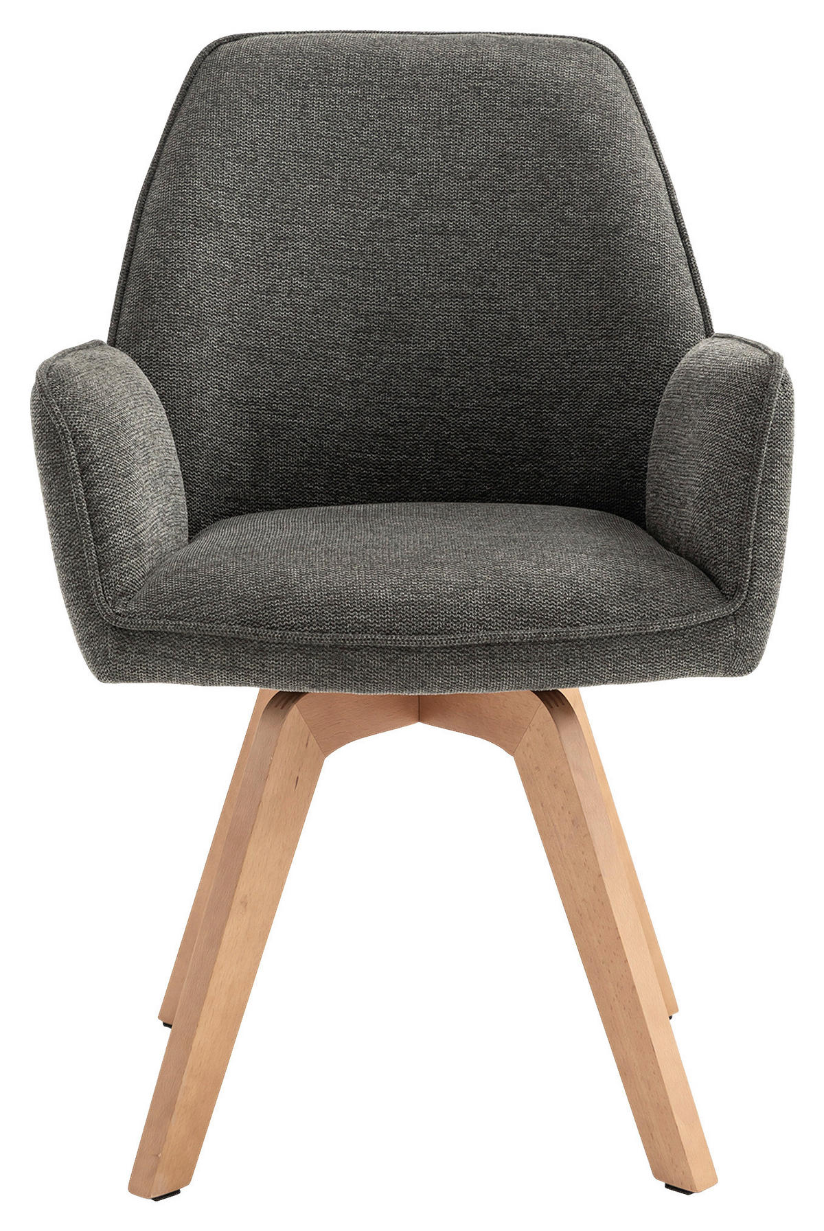 STUHL-SET Webstoff Anthrazit, Buchefarben Buche  - Anthrazit/Buchefarben, MODERN, Holz/Textil (57/89/61cm) - MID.YOU