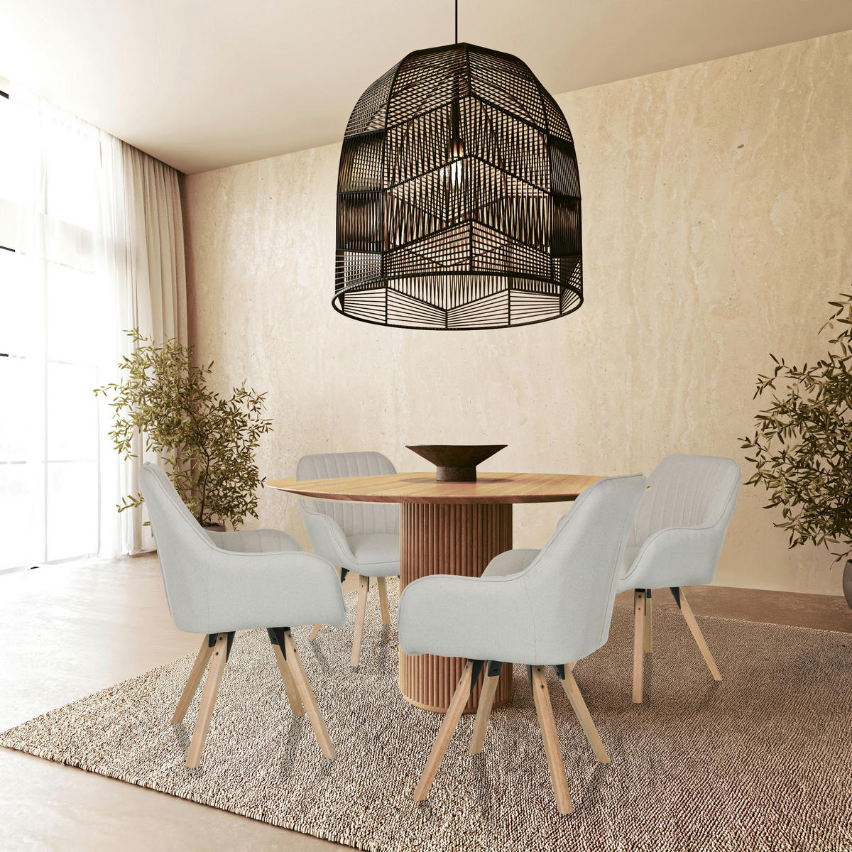 ARMLEHNSTUHL   Flachgewebe  Creme  - Buchefarben/Creme, MODERN, Holz/Textil (56/84/62cm) - MID.YOU