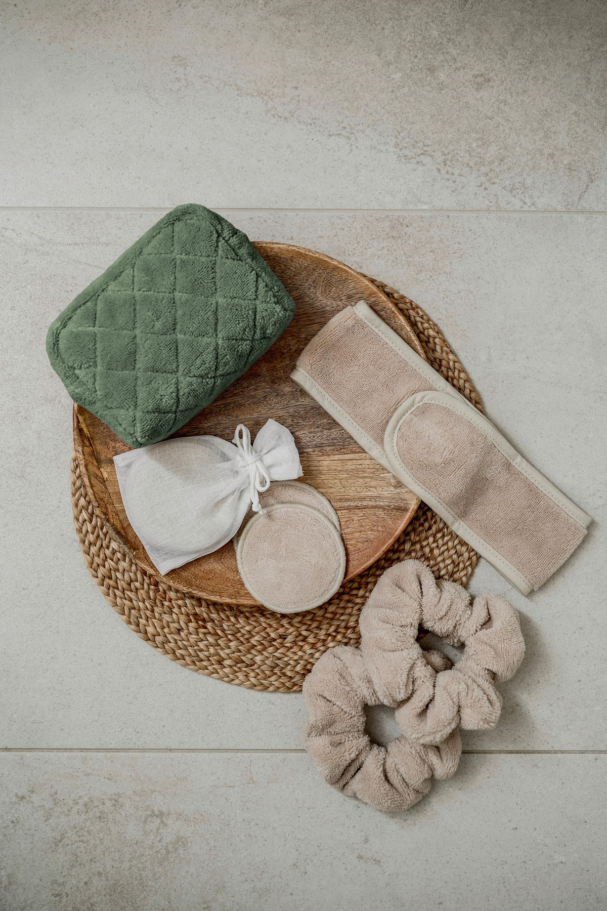 KOSMETIKTASCHE - Grün, Basics, Textil - Vossen
