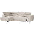 ECKSOFA Beige Struktur  - Beige/Schwarz, Design, Kunststoff/Textil (205/284cm) - Xora