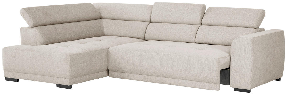 ECKSOFA Beige Struktur  - Beige/Schwarz, Design, Kunststoff/Textil (205/284cm) - Xora