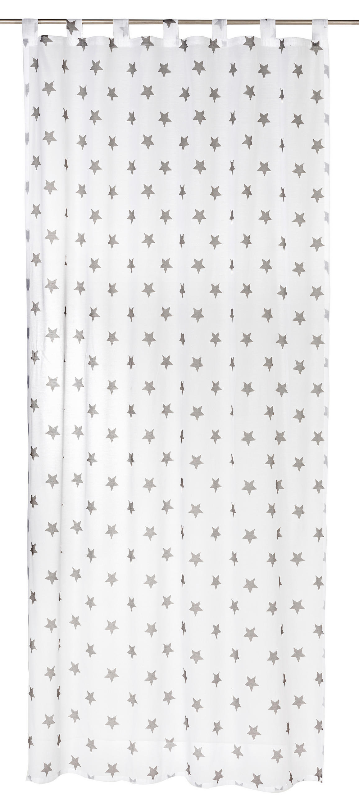 FERTIGVORHANG  halbtransparent   140/255 cm 2 Stück  - Schwarz/Weiß, Basics, Textil (140/255cm)