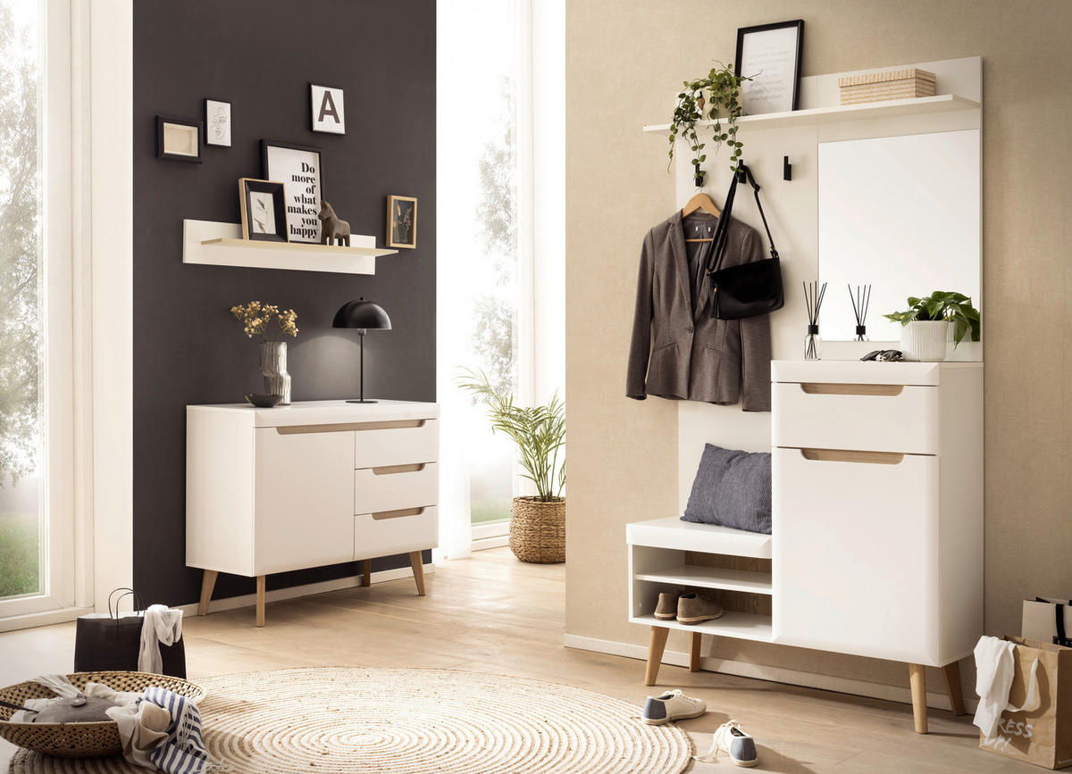 GARDEROBE  in 107/197/34 cm  - Eichefarben/Weiß, Design, Holzwerkstoff (107/197/34cm) - MID.YOU