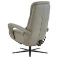 RELAXSESSEL in Leder Greige  - Greige/Schwarz, Design, Leder/Metall (76/110/86cm) - Dieter Knoll