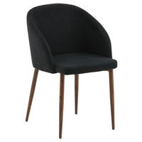 STUHL-SET 2 Stück  in Mikrofaser Holz, Textil  - Walnussfarben/Schwarz, Design, Holz/Textil (48,5/83/55cm) - Livetastic