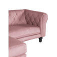 ECKSOFA Rosa Plüsch  - Dunkelbraun/Rosa, Design, Holz/Textil (160/260cm) - Carryhome