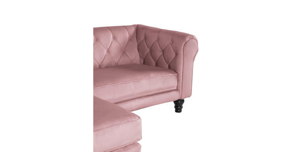 ECKSOFA Rosa Plüsch  - Dunkelbraun/Rosa, Design, Holz/Textil (160/260cm) - Carryhome