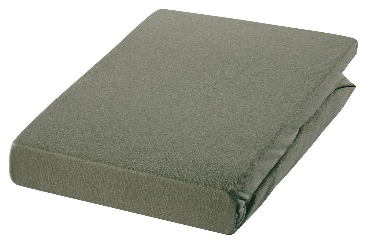 SPANNBETTTUCH Jersey  - Dunkelgrün, Textil (160/220/30cm) - Dieter Knoll