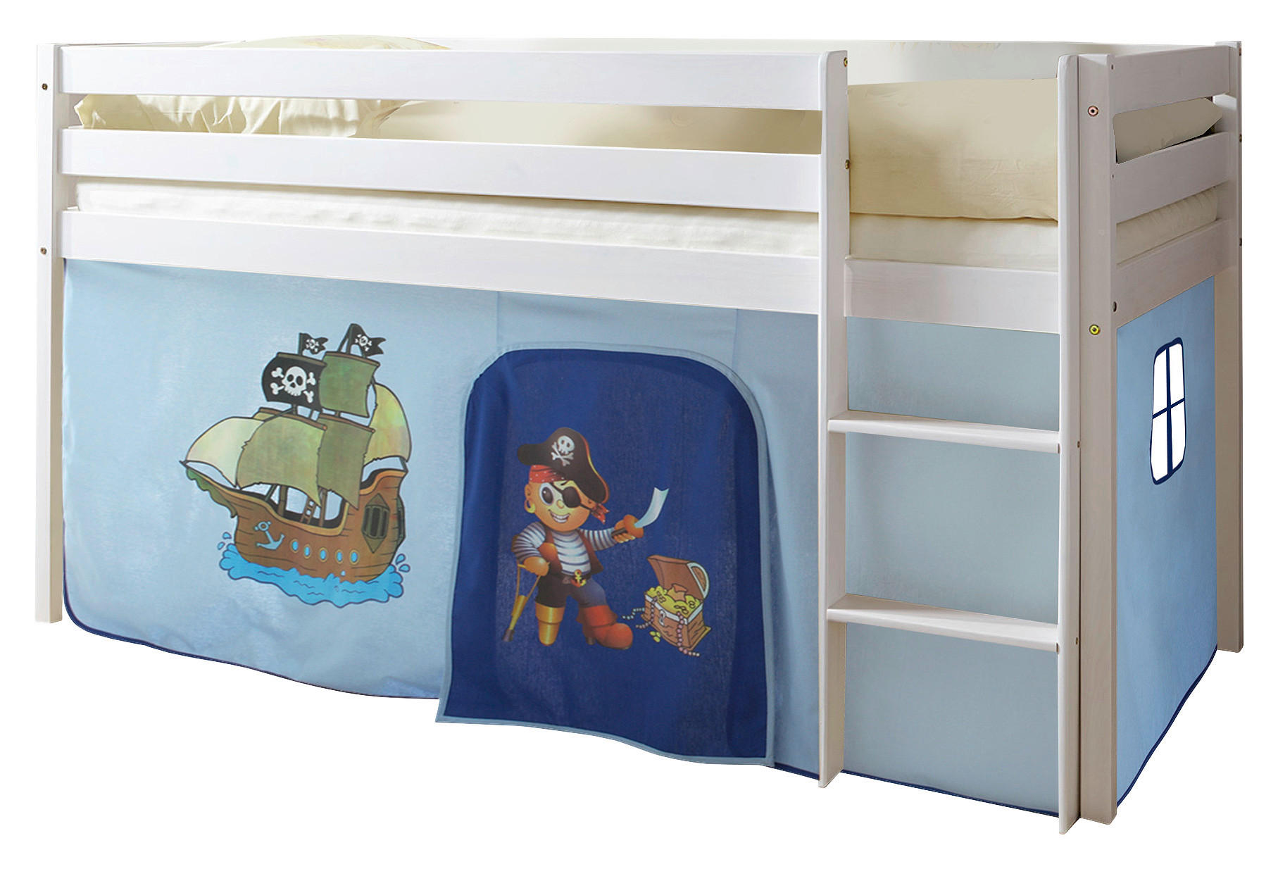 MID.YOU VYSOKÁ POSTEL, 90/200 cm bílá, světle modrá, tmavě modrá