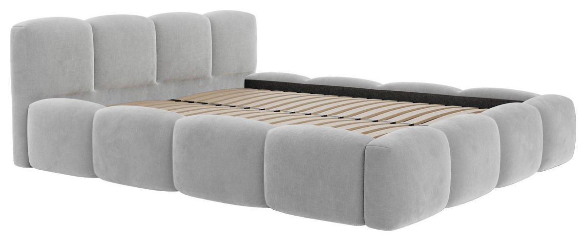 TAPECIRANI KREVET   140/200 cm   svijetlo siva  - svijetlo siva/crna, Design, drvo/metal (140/200cm) - Carryhome