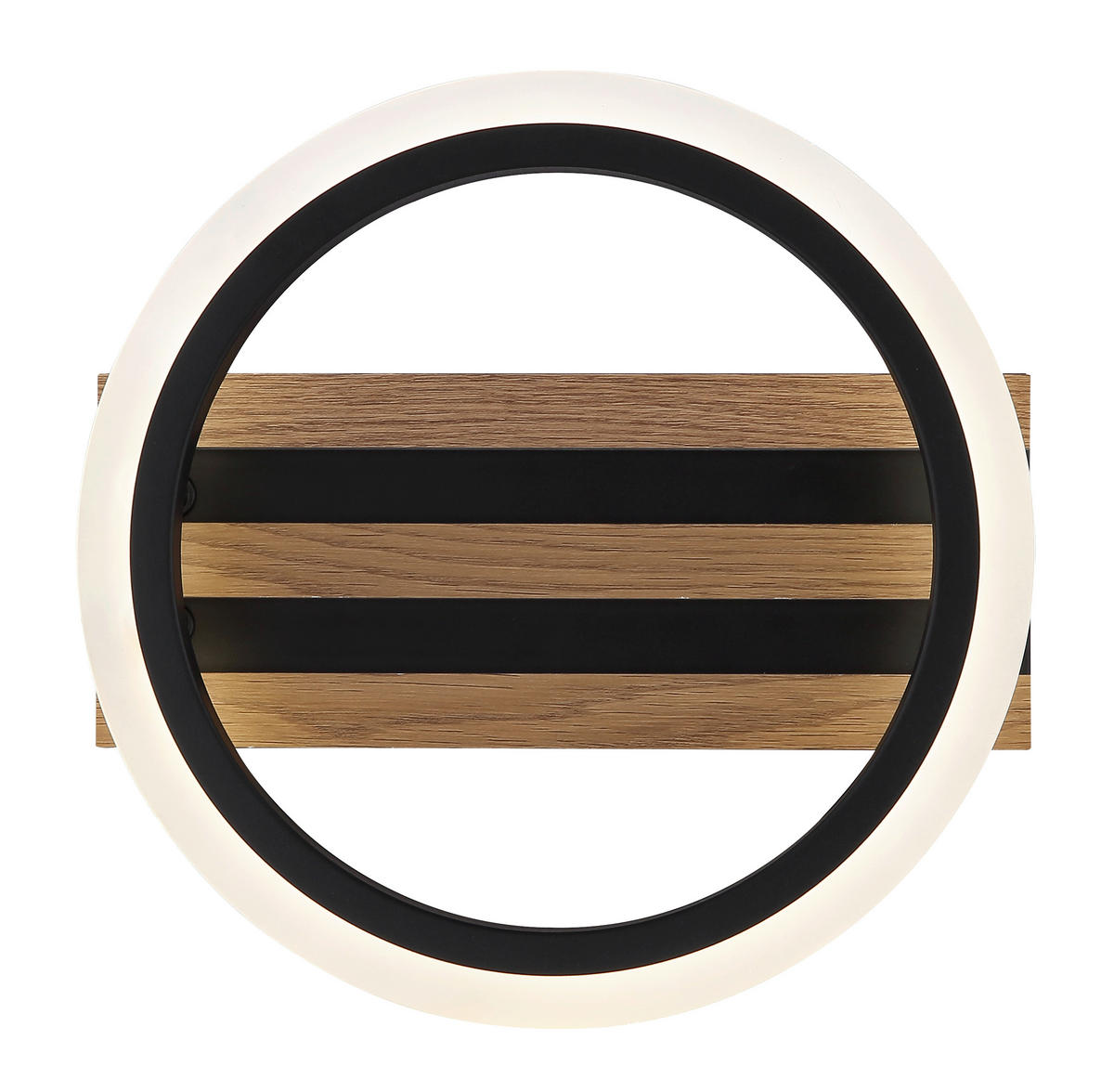 LED-DECKENLEUCHTE 25/25/8,5 cm   - Dunkelbraun/Schwarz, Natur, Holzwerkstoff/Kunststoff (25/25/8,5cm) - Globo