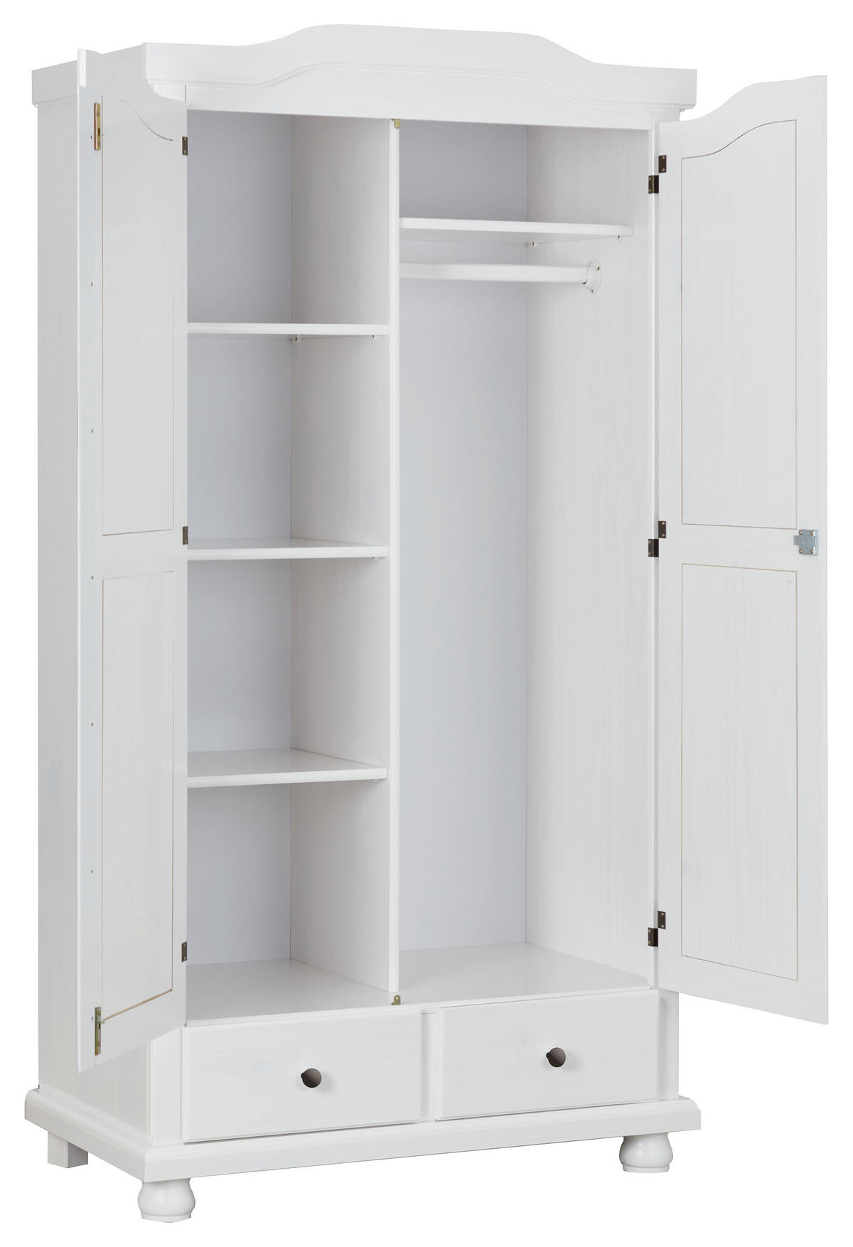 DREHTÜRENSCHRANK 104/198/56 cm 2-türig Weiß  - Weiß, KONVENTIONELL, Holz (104/198/56cm) - Livetastic