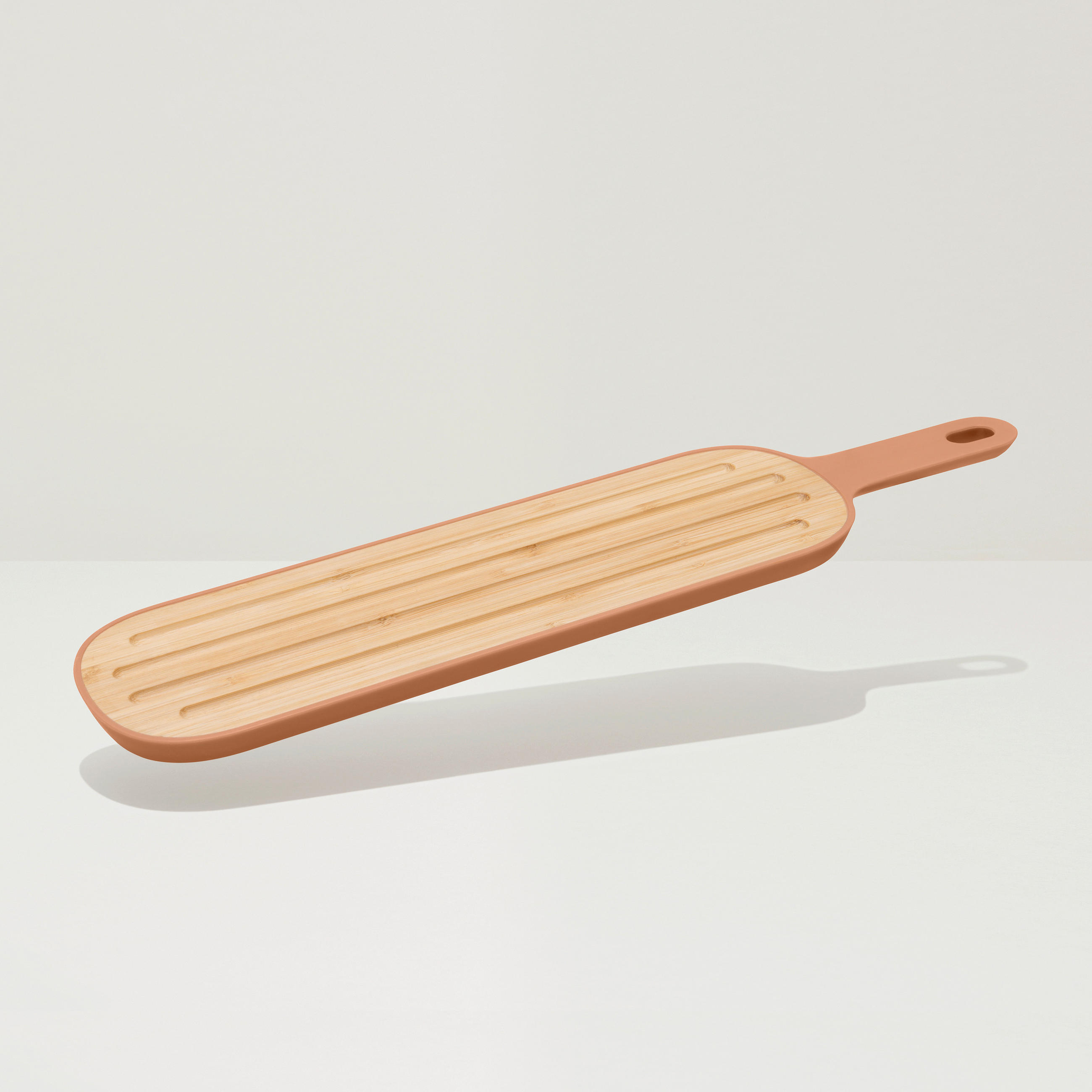 DESKA ZA SERVIRANJE - naravne barve/oranžna, Basics, umetna masa/les (44/10cm) - BergHOFF