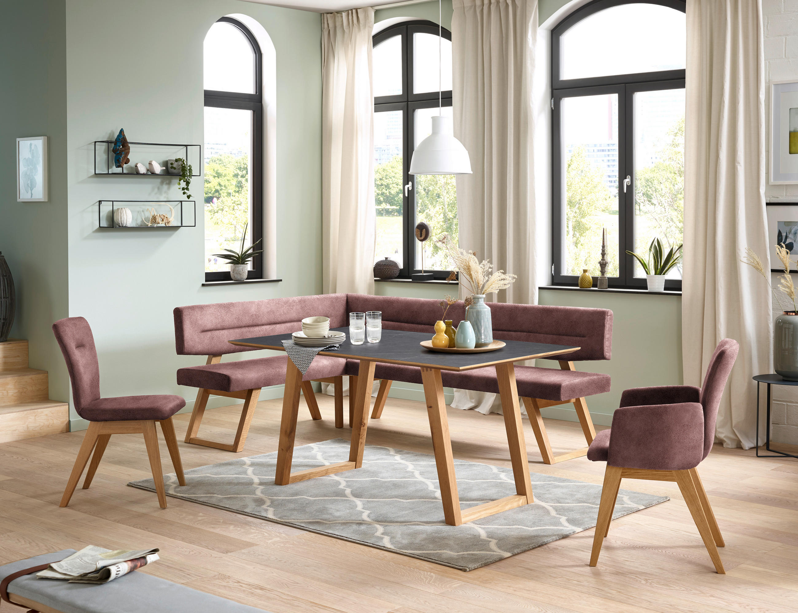 STUHL in Holz, Textil Altrosa  - Altrosa, KONVENTIONELL, Holz/Textil (46/91/66cm) - Dieter Knoll