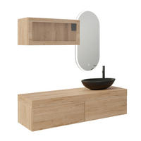 BADEZIMMER 6-teilig  in 160 cm  - Eichefarben/Schwarz, MODERN, Glas/Keramik (160cm) - Celina Home